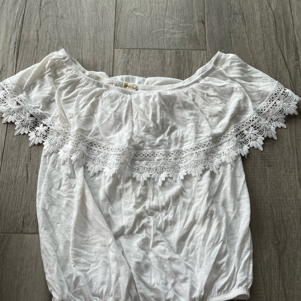 White Lace Off-Shoulder Top